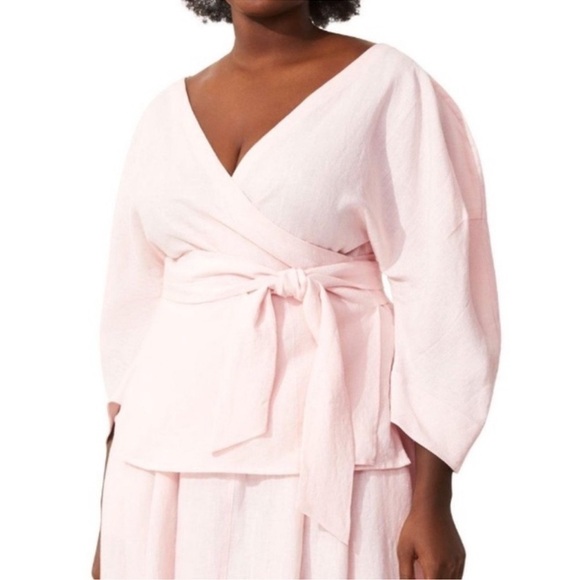Mara Hoffman Emiliana Light Pink Linen blouse size 2x - Picture 1 of 10